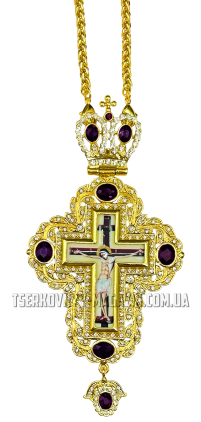 ХРЕСТ Наперсний ↕15.5см ↔7.5см Латунь Китай (GP)