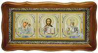 Тройник Вседержитель Казанская Николай   21/39см  Дерево 