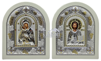 Пара Вседержитель Владимирская   ↕29см ↔23.5см Полиграфия PVD(серебрение)