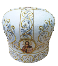 МИТРА   Біла   Розмір 57   Оксамит  Вишивка Золото-Срібло