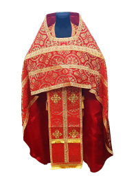 Облачение священника  Красная 58р/д155см   Парча "Роза"