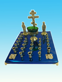Крышка панихидного стола  24 свечей 28/40 Г (синий цвет) + стакан