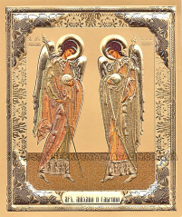 Літографія  12/10см  МИХАЇЛ і ГАВРИЇЛ  Архангели  Церковнослов'янська мова 