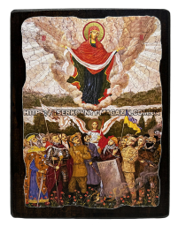 ПОКРОВ Пресвятої Богородиці ВОЇНСТВА   ↕23см ↔17см Дерево Літографія