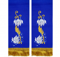 ЗАКЛАДКА для ЄВАНГЕЛІЄ Синя  10/150см Габардин Вишивка