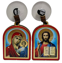 ПОДВЕСКА двусторонняя на присоске   5/3,5см   Пластмасса Литография 