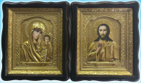 Пара Вседержитель Казанская   27/31см Оклад