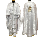 Облачення   Біле   50р/д145см   Парча Вишита ікона Спасителя