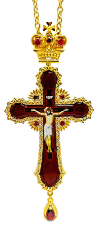 ХРЕСТ Наперсний Латунь Позолота Цирконій   115 г 