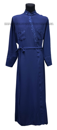 Підрясник грецький   Синій 50р   Костюмна тканина "стретч"   Вишивка Виноград