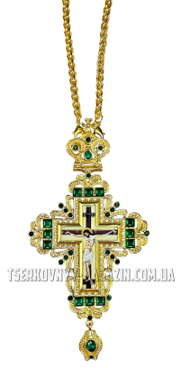 ХРЕСТ Наперсний ↕16см ↔8см Латунь Китай (GG)