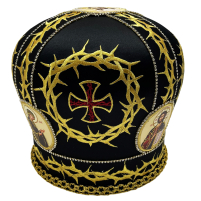 МИТРА   Чорна   Розмір 57.5р   Королівський атлас   Вишивка 