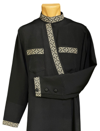 Підрясник грецький   Чорний 56р   Костюмна тканина "стретч"   Вишивка "Український орнамент"