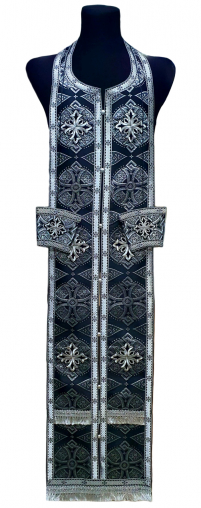 Требний набір ЄПИТРАХИЛЬ і ПОРУЧІ Чорний Парча 