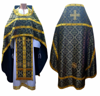 Облачення священника  Чорна 56р/д155см   Парча 