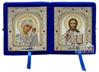 Складень Вседержитель Казанская   ↕21см ↔18см    Б-21-С