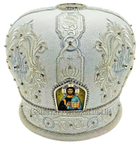 МИТРА   Біла   Розмір 59,5   Парча Вишивка 