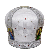 МИТРА   Белая   Размер 59   Парча Вышивка 