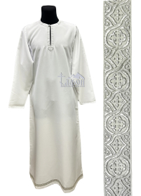 ПІДРИЗНИК   Білий   р56/д150см   Габардин Галун 