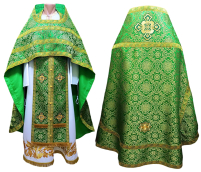 Облачение священника  Зеленая 48-50р/д155см   Парча 