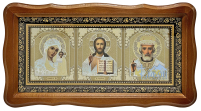 Тройник Вседержитель Казанская Николай   21/39см  Дерево 