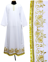 ПІДРИЗНИК   Білий   р56/д155см   Габардин Вишивка 