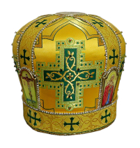 МИТРА   Жовта   Розмір 58   Парча Вишивка 