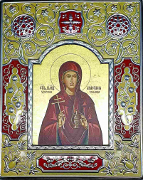 АНАСТАСІЯ   ↕19см ↔15см МДФ Шовкографія Срібло Сусальне золото Емаль Греція