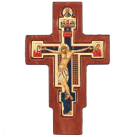 КРЕСТ-ИКОНОСТАС   ↕22см ↔14.5см Дерево Шелкография Сусальное золото Греция   Е 517 