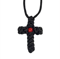 Крестик НАТЕЛЬНЫЙ   3/2см плетённый КРАСНЫЙ