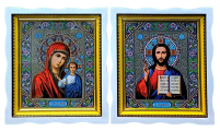 Пара Вседержитель  Казанська   ↕30см ↔26см Літографія   №52-Ж