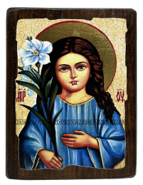 ТРИРІЧНА Богородиця   17/13см Дерево Літографія