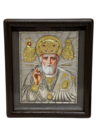 МИКОЛАЙ ЧУДОТВОРЕЦЬ   ↕28,5см ↔24см  Літографія Гальваніка 