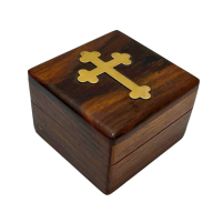 ШКАТУЛКА   ↕4см ↔7,5см ↔5см   Дерево Латунь Греция   (9606)