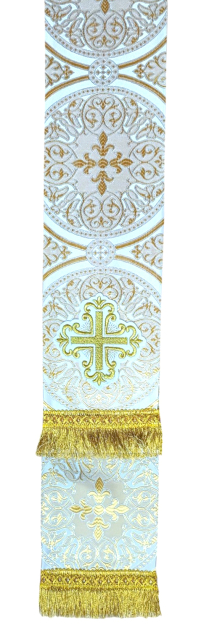 ЗАКЛАДКА для ЄВАНГЕЛІЄ Біло-золота 12/140см Парча