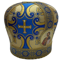 МИТРА   Синя   Розмір 56,5   Парча  