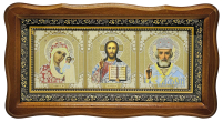 Тройник Вседержитель Казанская Николай   21/39см  Дерево 