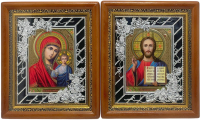 Пара Вседержитель  Казанська   ↕28,5см ↔23,5см Літографія   №52 ТС Виноград