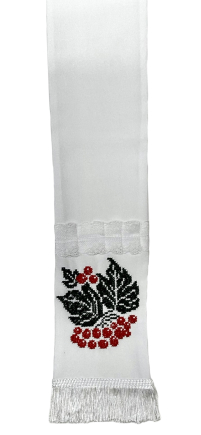 ЗАКЛАДКА для ЄВАНГЕЛІЄ "Калина" Біла 12/140см Габардин Вишивка