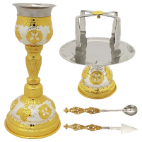 ЄВХАРИСТИЧНИЙ НАБІР   250мл   Нікель  Позолота  Греція   (1270GS)