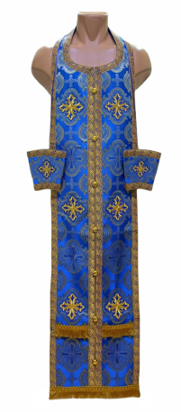 Требный набор ЕПИТРАХИЛЬ и ПОРУЧИ Синие Парча 