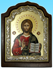 Пара Вседержитель Казанская   33/25см МДФ  Шелкография Серебро