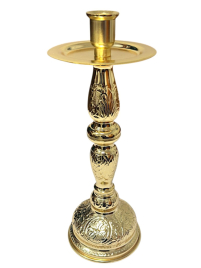 ПІДСВІЧНИК   ↕33 ↔11.5см Ø2.5 см.  Латунь Позолота Греція 