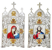 Пара Вседержитель Казанская   ↕11,5см ↔6см   Латунь Китай