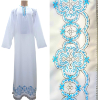 ПІДРИЗНИК   Білий   р48/д150см   Габардин Вишивка 