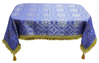 СКАТЕРТИНА   Синя   ↕150см ↔150см   Парча