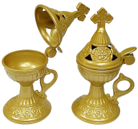 КАДИЛЬНИЦЯ   ↕15см Ø8см   Металева Греція Колір-Золото