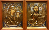 Пара Вседержитель  Казанская   ↕34см ↔28см Литография 