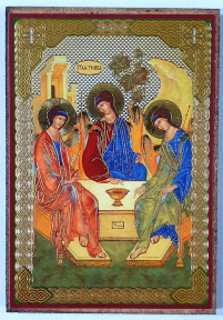ТРОИЦА Старозаветная   ↕9см ↔6см    ДСП Литография 