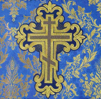 НАБІР   Скатерті-5шт   Катапітасма-1шт   Закладки-3шт   Сині Парча